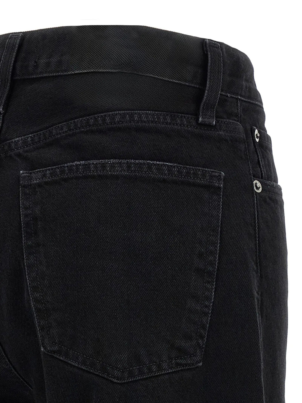 Agolde Black Cotton Relaxed Fit Jeans