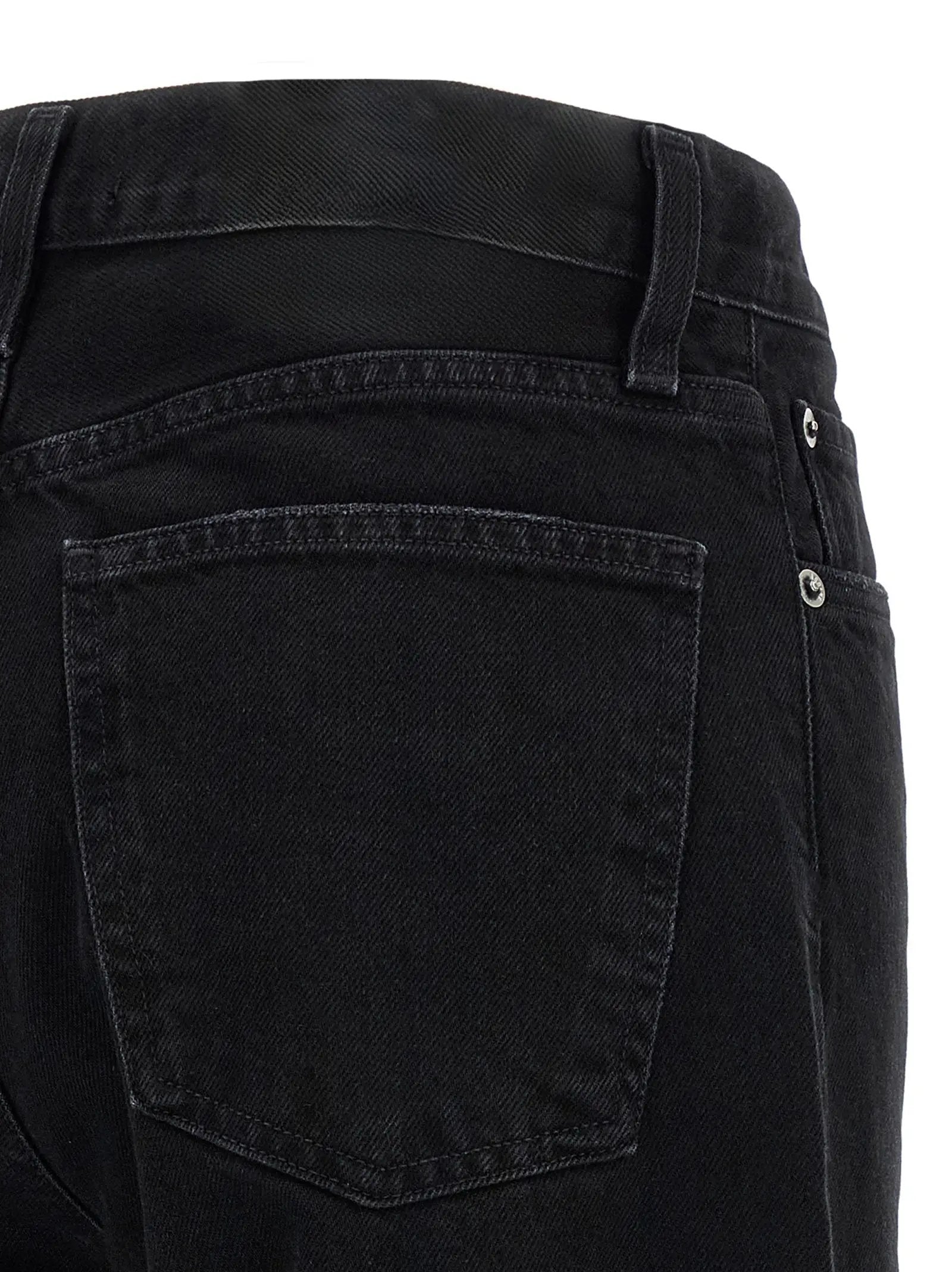 Agolde Black Cotton Relaxed Fit Jeans
