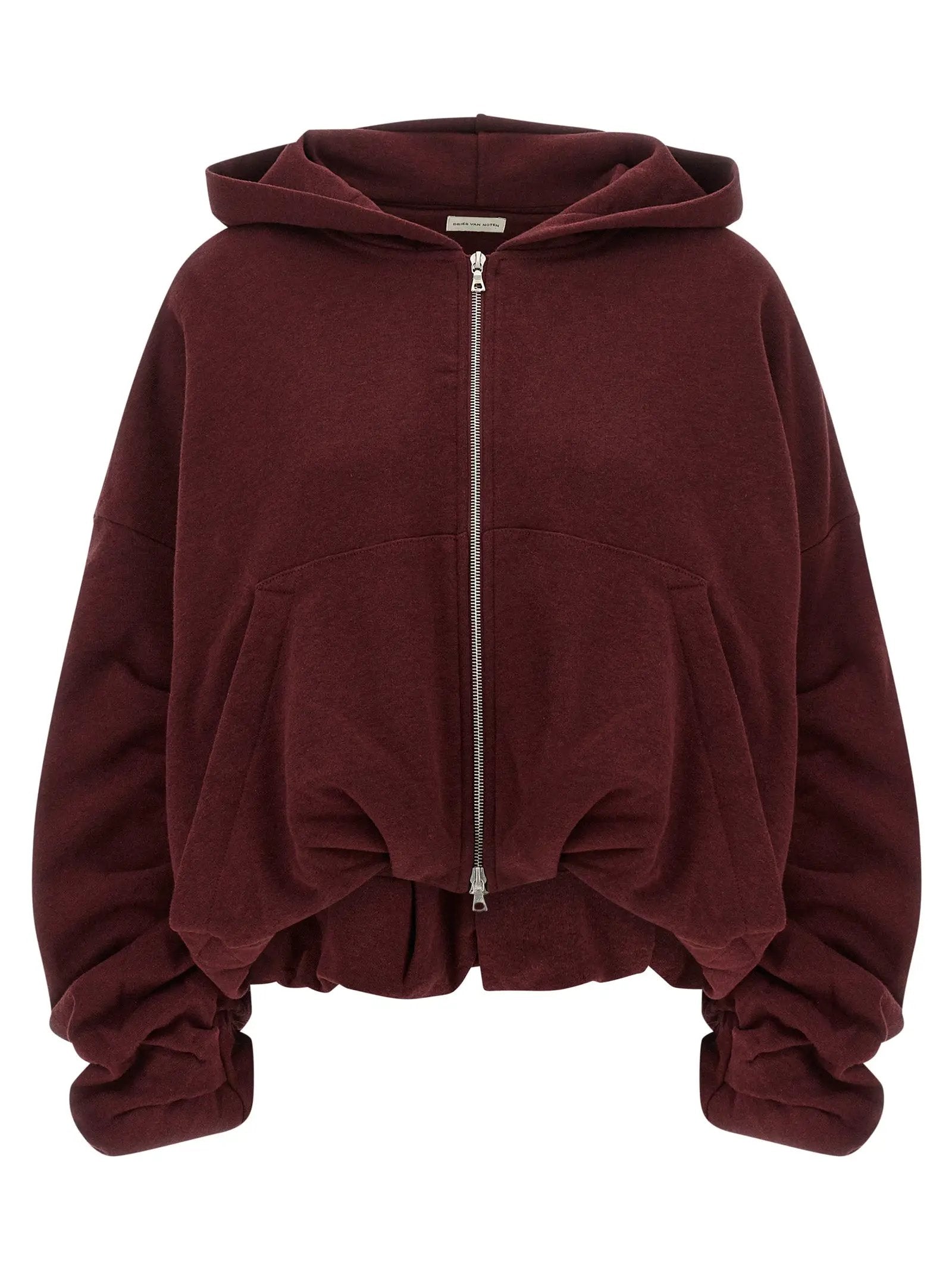 Dries Van Noten Bordeaux Cotton Hoodie