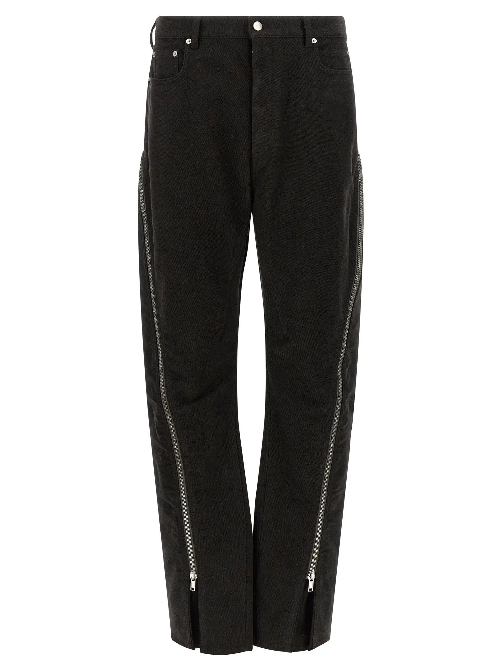 Rick Owens Black Cotton Flared Pants