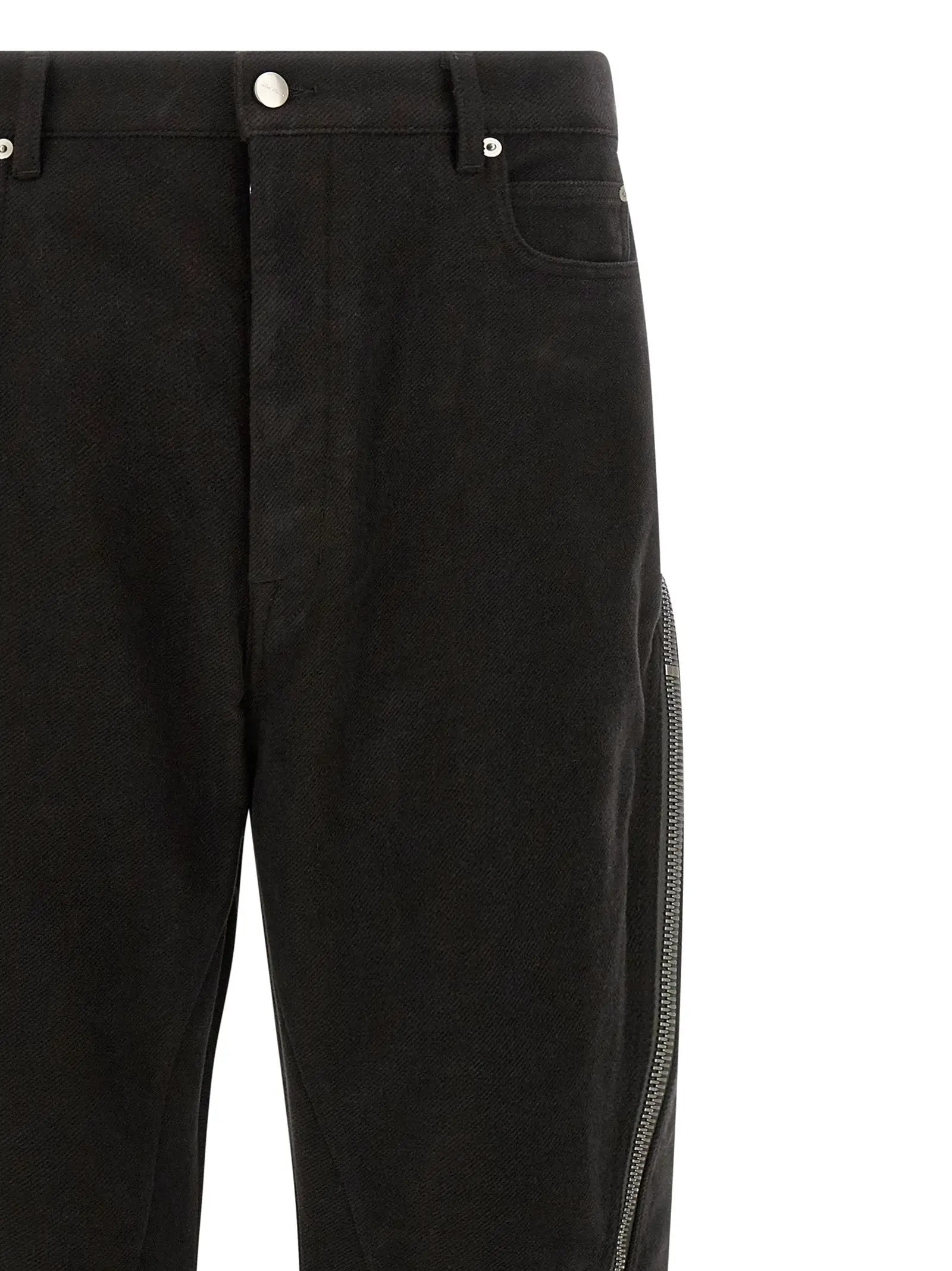 Rick Owens Black Cotton Flared Pants