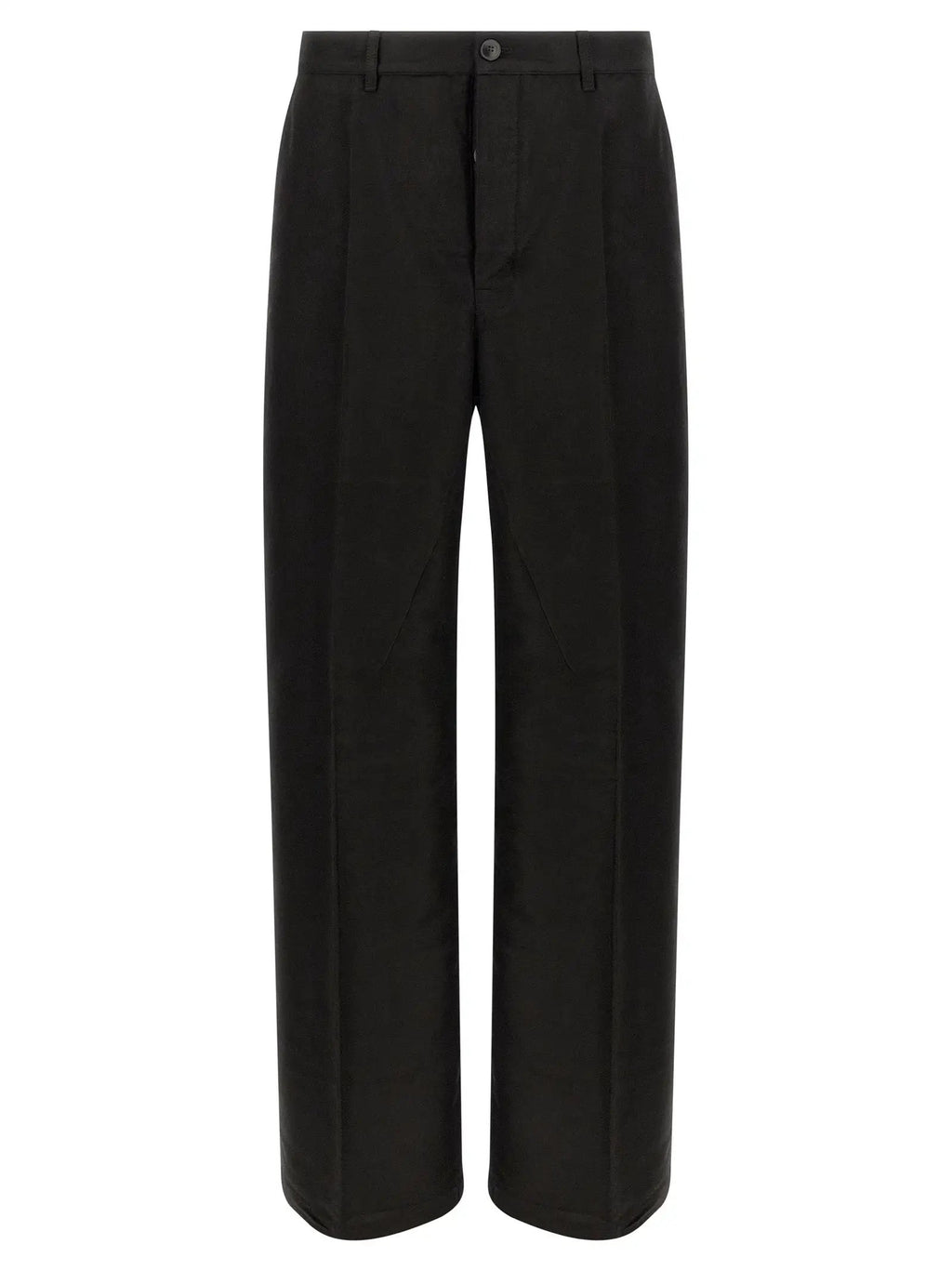 Rick Owens Black Ramie Casual Pants