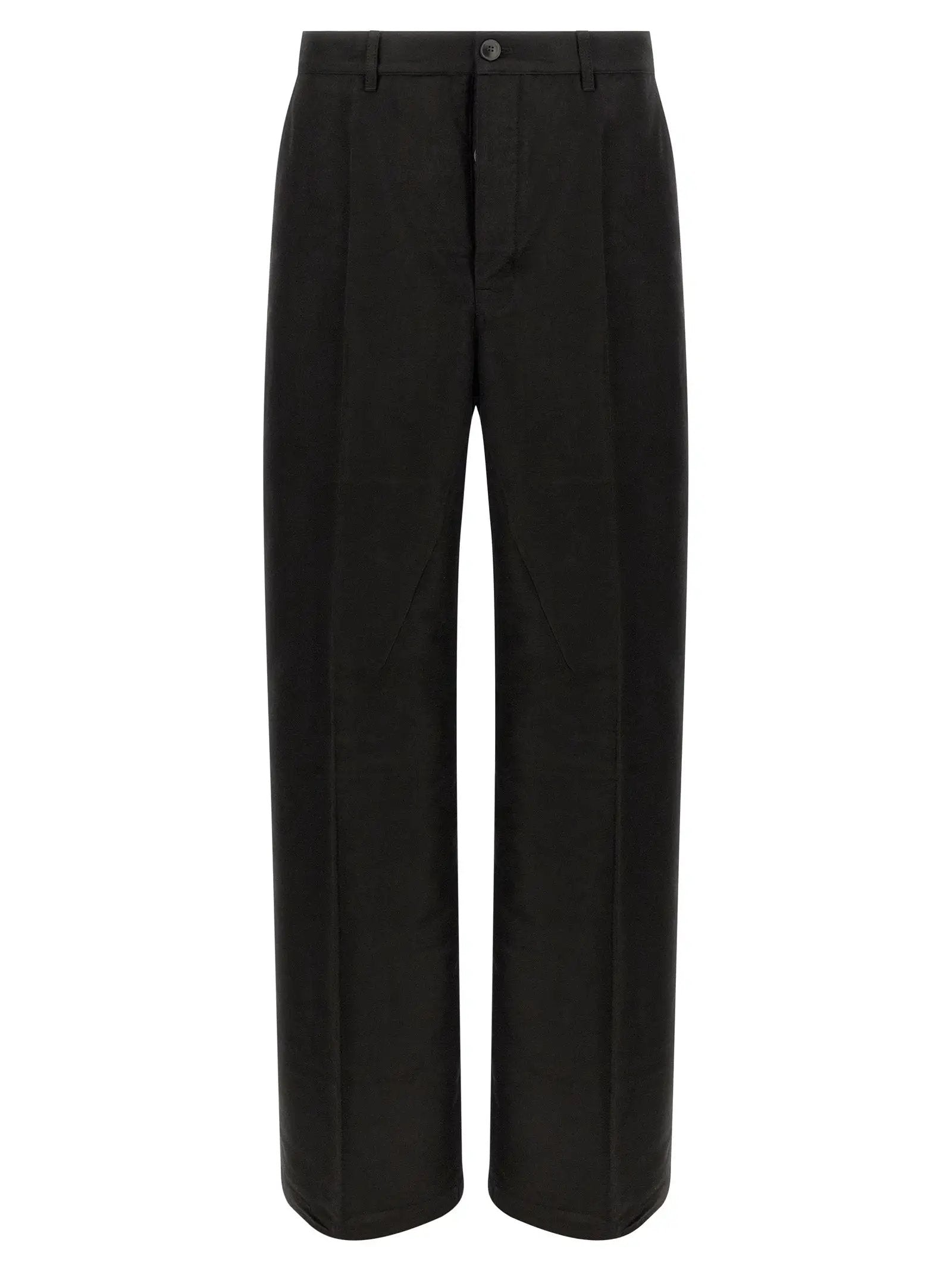 Rick Owens Black Ramie Casual Pants