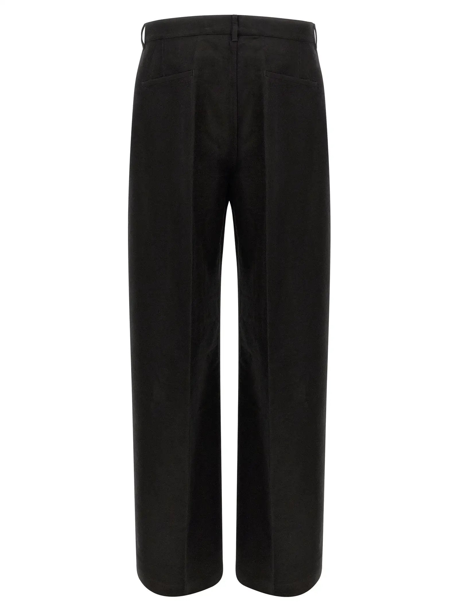 Rick Owens Black Ramie Casual Pants