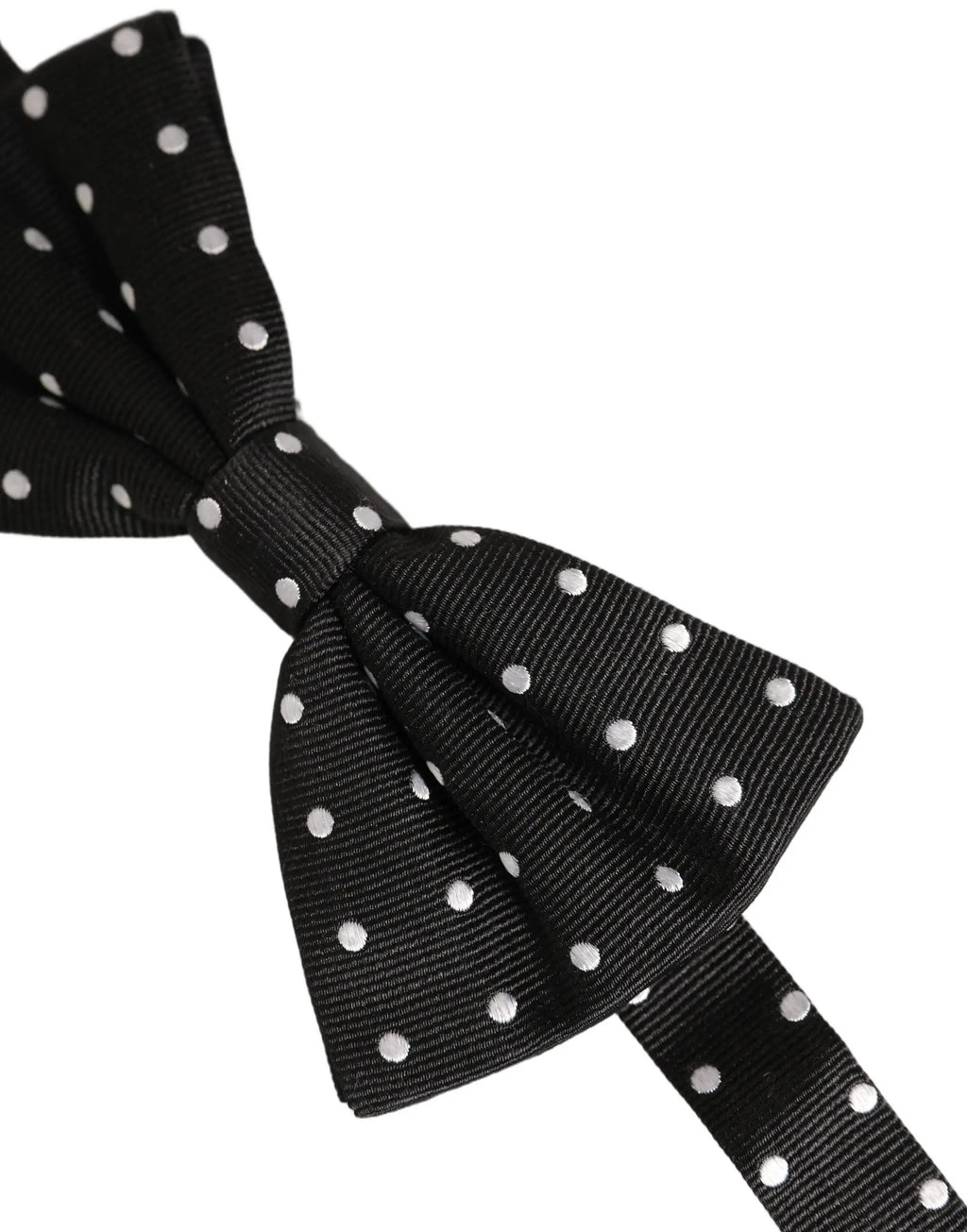 Nœud papillon Dolce &amp; Gabbana à pois noirs et blancs, ajustable.