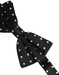 Nœud papillon Dolce &amp; Gabbana à pois noirs et blancs, ajustable.