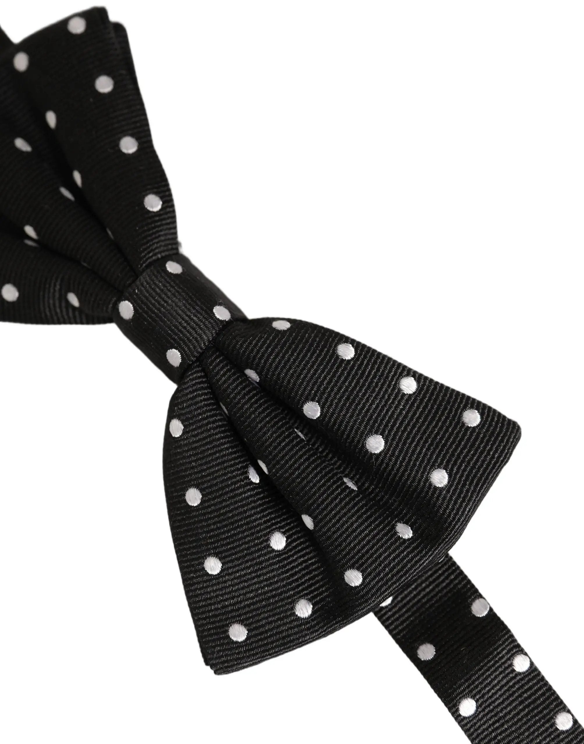 Nœud papillon Dolce &amp; Gabbana à pois noirs et blancs, ajustable.