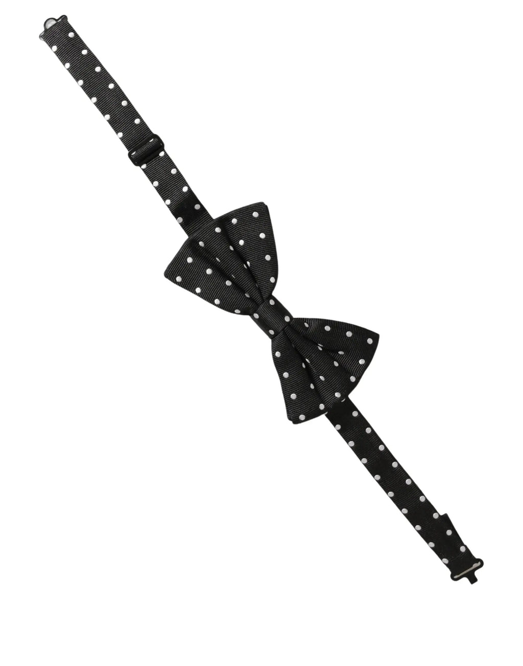 Nœud papillon Dolce &amp; Gabbana à pois noirs et blancs, ajustable.