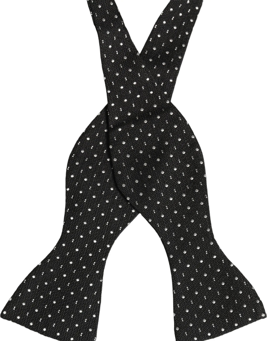 Dolce & Gabbana Black White Polka Dot Adjustable Neck Papillon Bow Tie