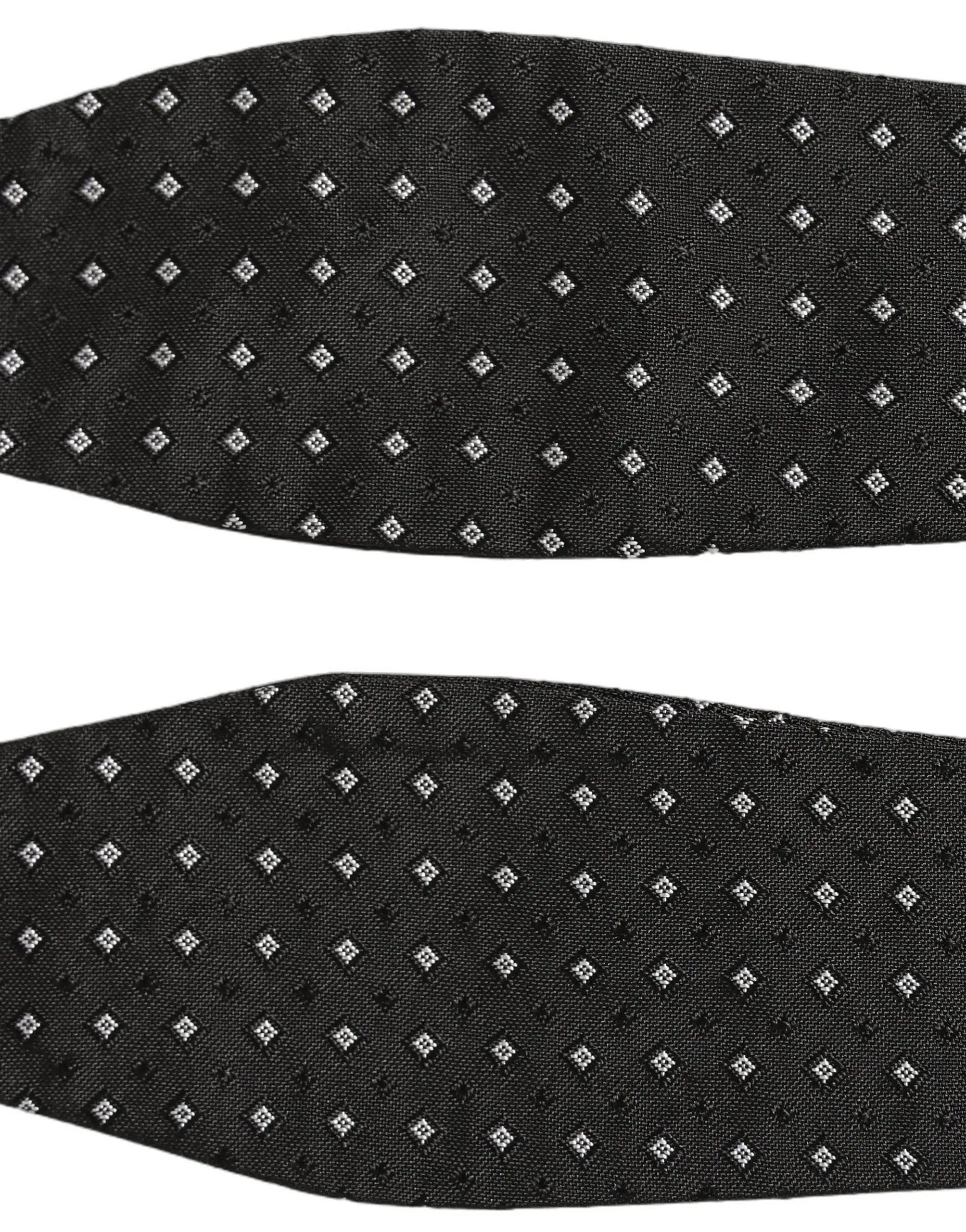 Nœud papillon Dolce &amp; Gabbana à pois noirs et blancs, ajustable.
