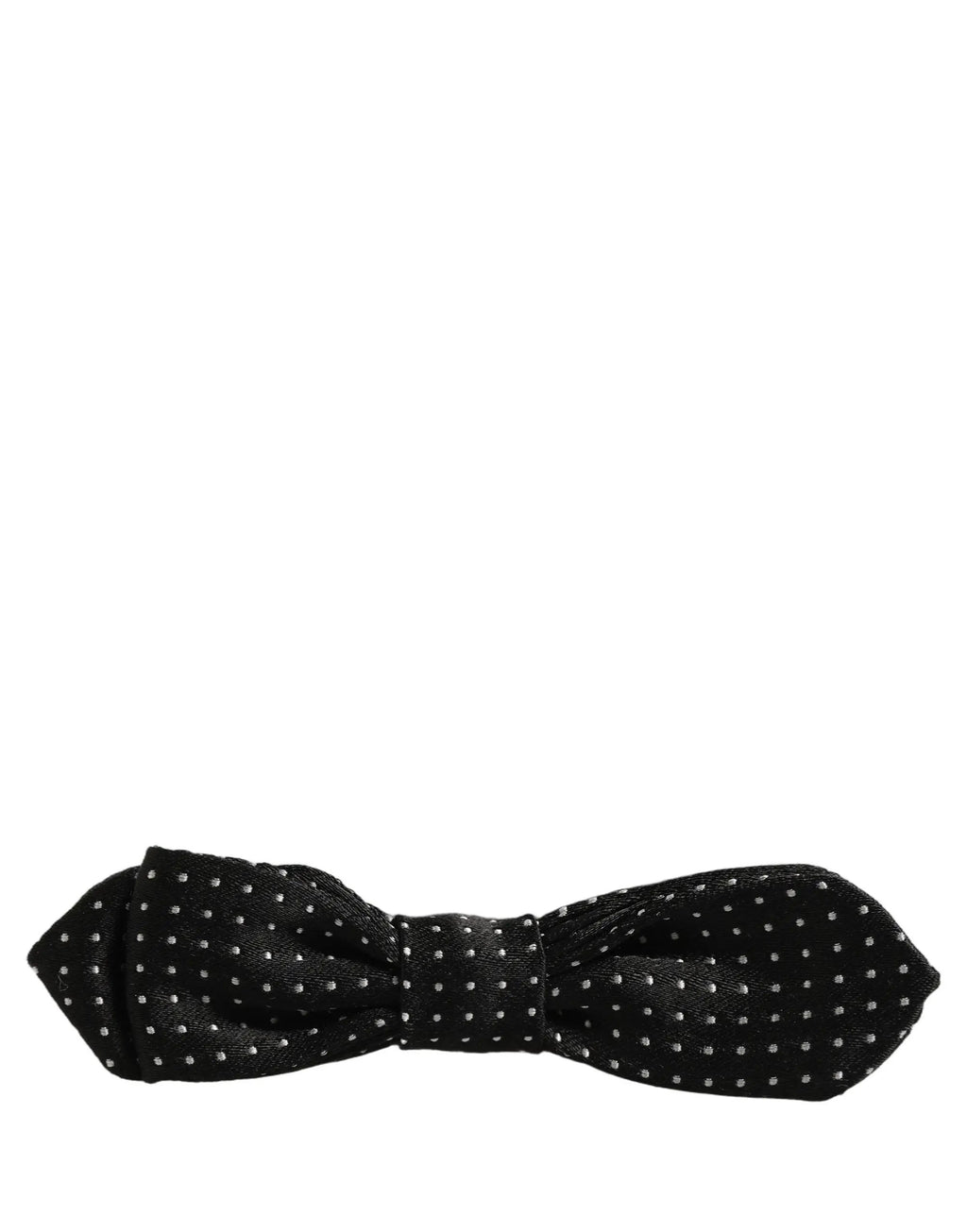 Dolce & Gabbana Black White Polka Dot Adjustable Neck Papillon Bow Tie