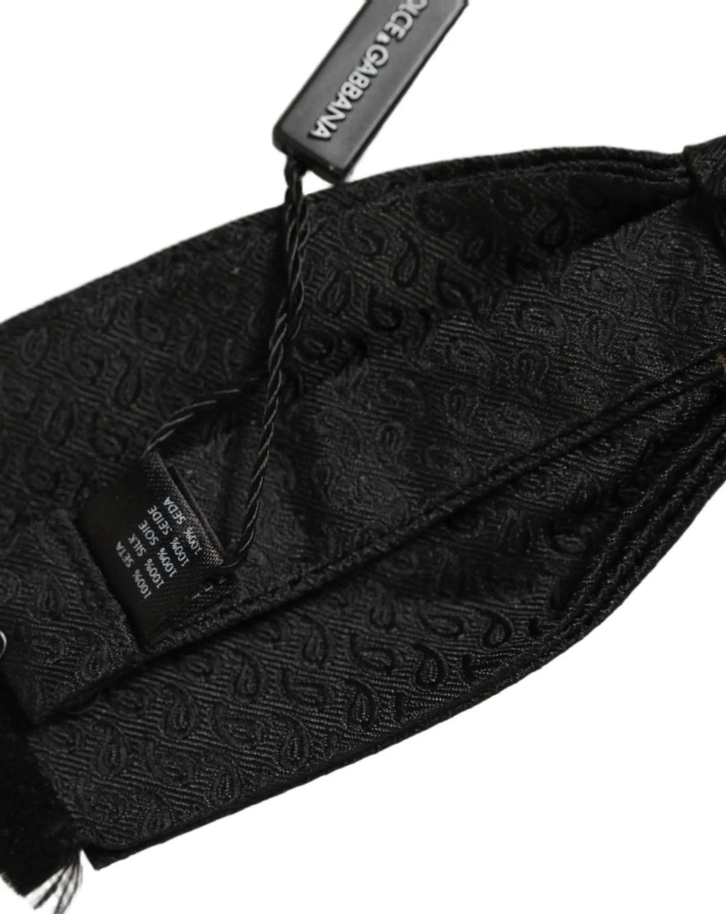 Dolce & Gabbana Men Black 100% SIlk Adjustable Neck Papillon Bow Tie