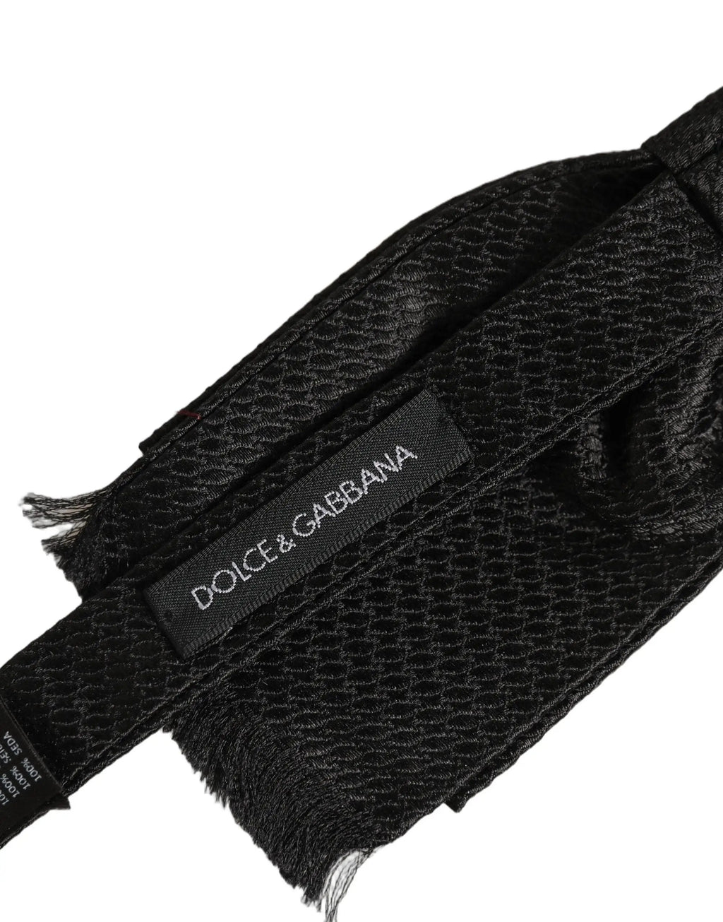 Dolce & Gabbana Homme Noir 100% Soie Nœud Papillon Réglable