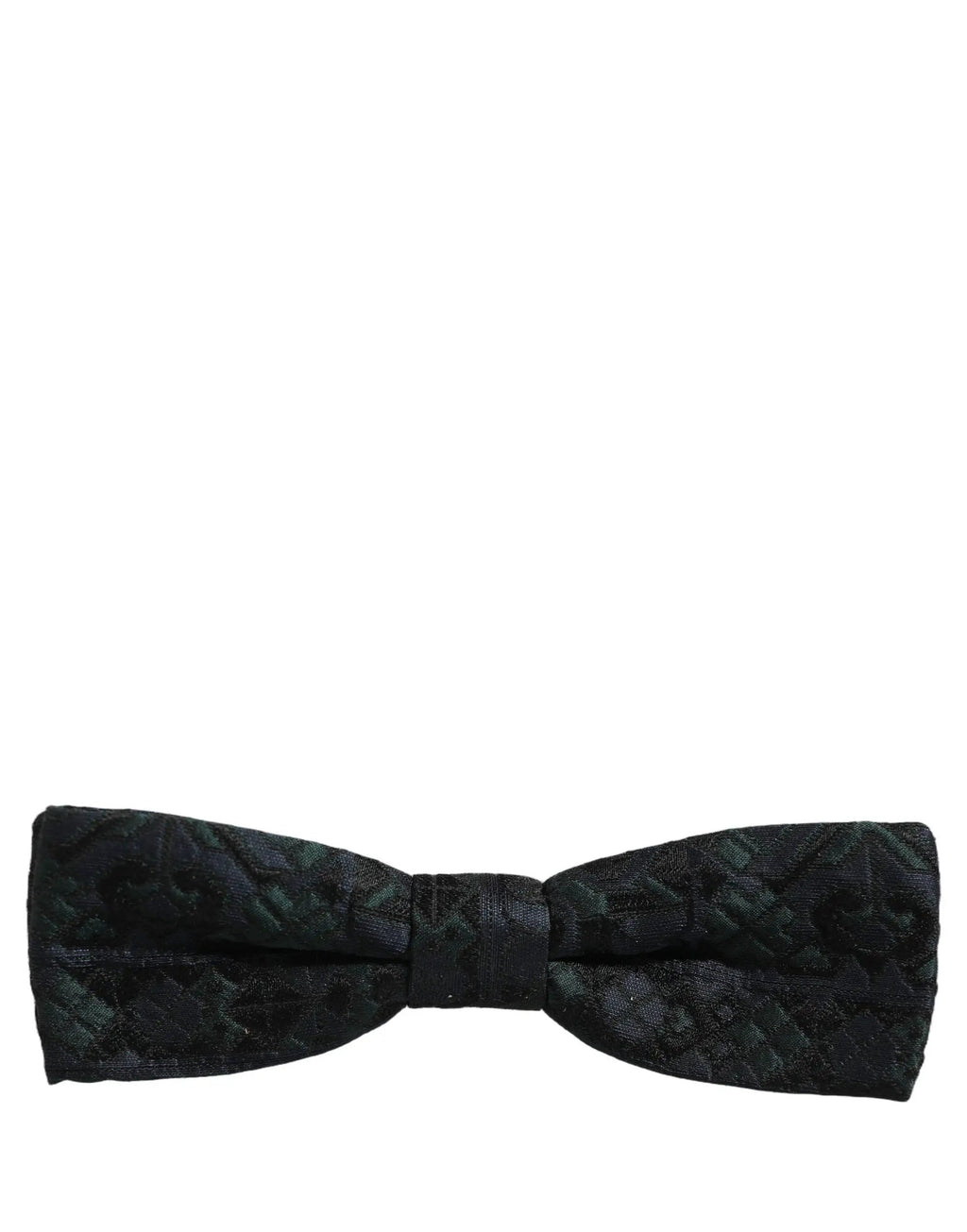 Dolce & Gabbana Men Black Green Paisley Adjustable Neck Papillon Bow Tie