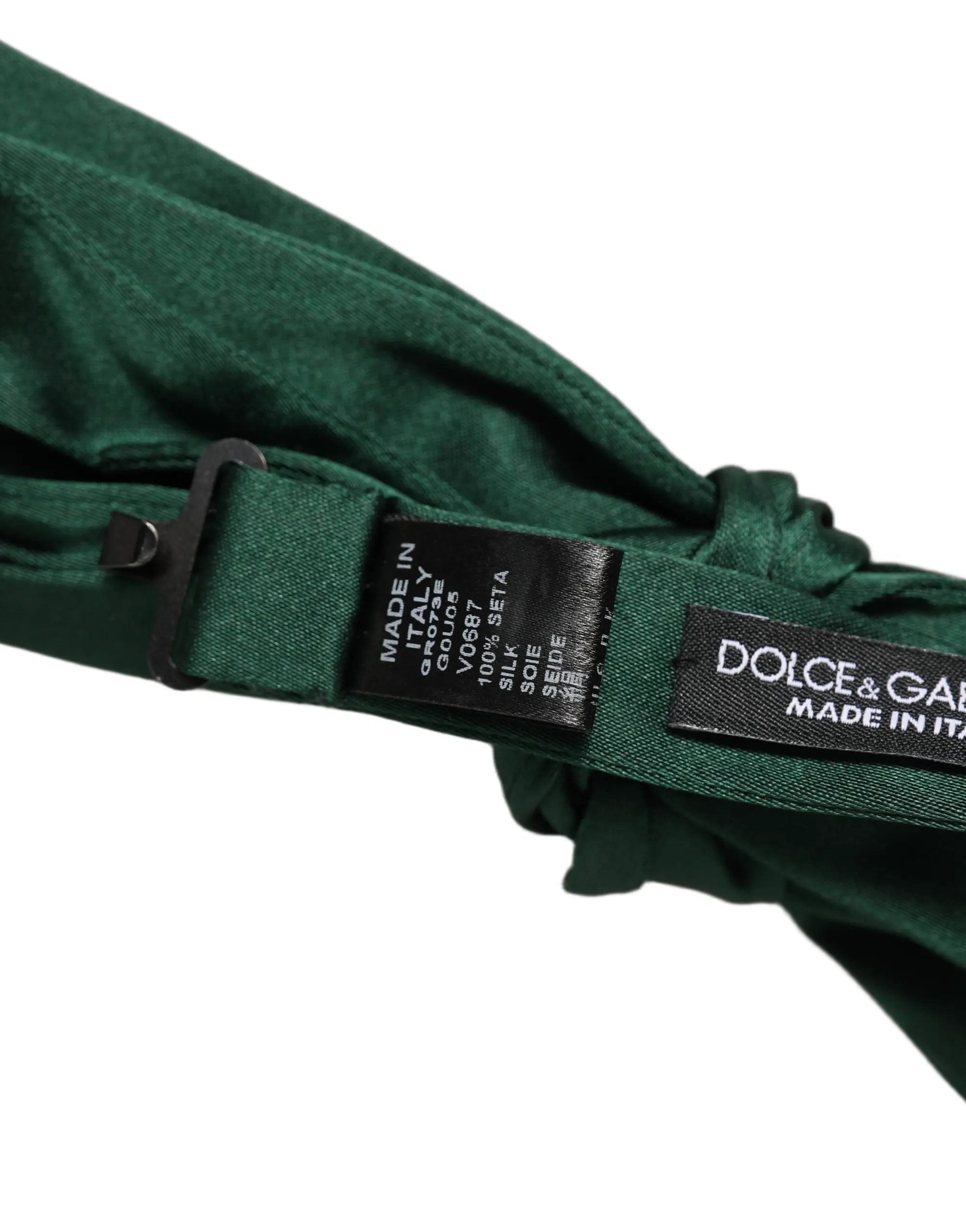 Nœud Papillon Dolce & Gabbana Homme en Soie Vert Foncé Ajustable