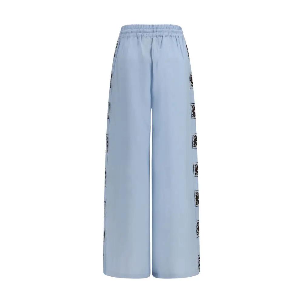 Alemais Blue Linen Casual Pants