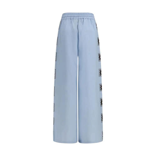Pantalon décontracté en lin bleu Alemais