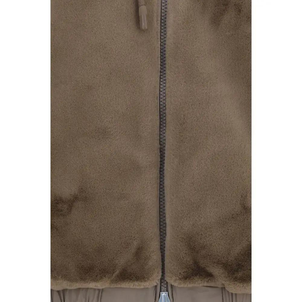 Moose Knuckles Brown Faux Fur Sweatshirt