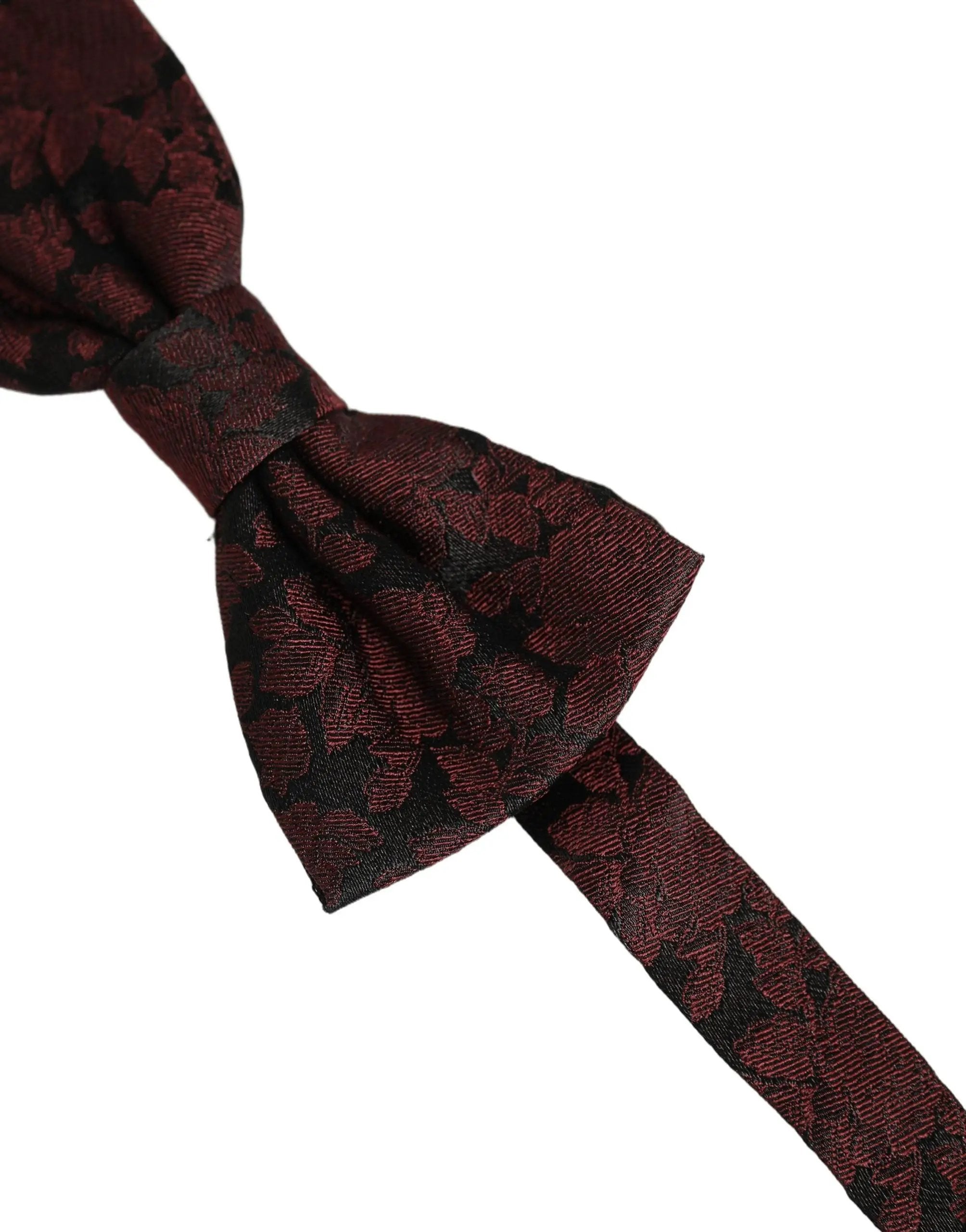 Nœud papillon ajustable en soie à motif floral bordeaux Dolce & Gabbana pour homme