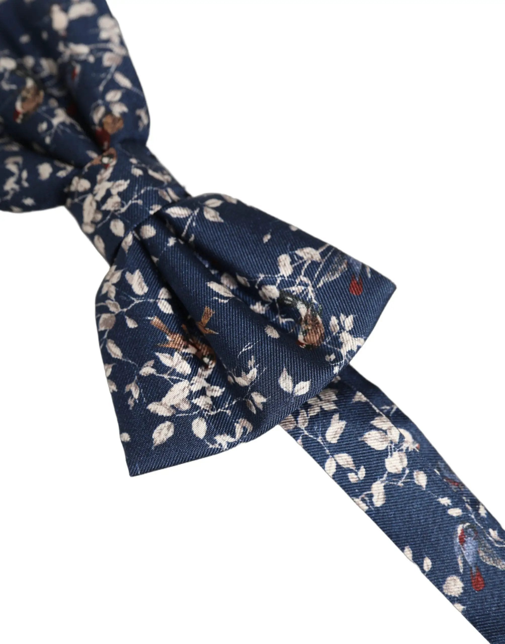 Nœud papillon papillon réglable Dolce & Gabbana pour homme, bleu marine à fleurs