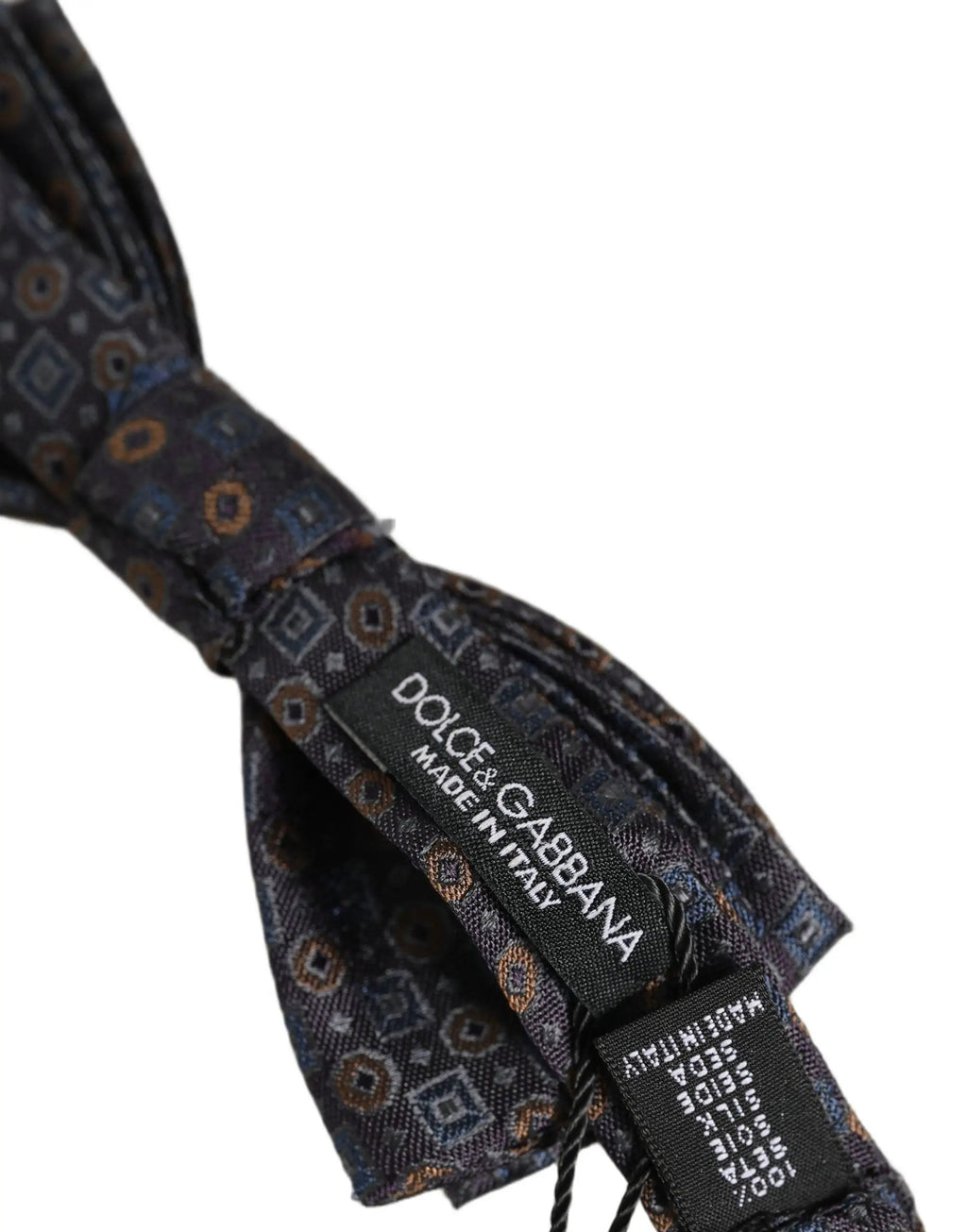 Dolce & Gabbana Homme Nœud Papillon Réglable Géométrique Gris Foncé