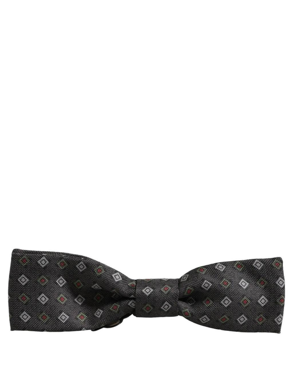 Dolce & Gabbana Men Dark Gray Geometric Adjustable Bow Tie