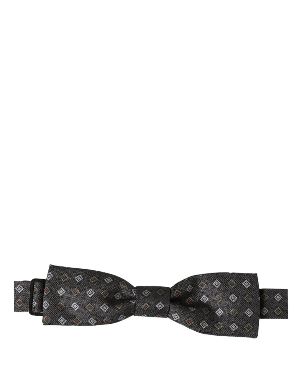 Dolce & Gabbana Men Dark Gray Geometric Adjustable Bow Tie