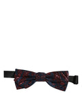 Dolce & Gabbana Men Blue Red Paisley Adjustable Neck Papillon Bow Tie