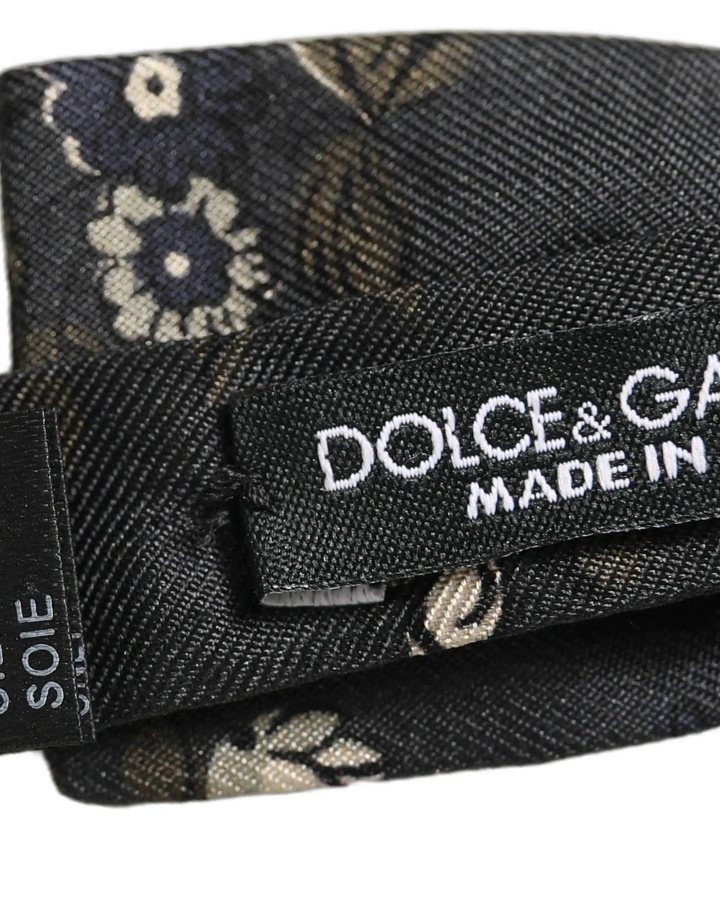 Dolce & Gabbana Men Black Floral Silk Adjustable Neck Papillon Bow Tie