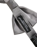 Nœud papillon papillon réglable Dolce & Gabbana pour homme 100 % soie gris