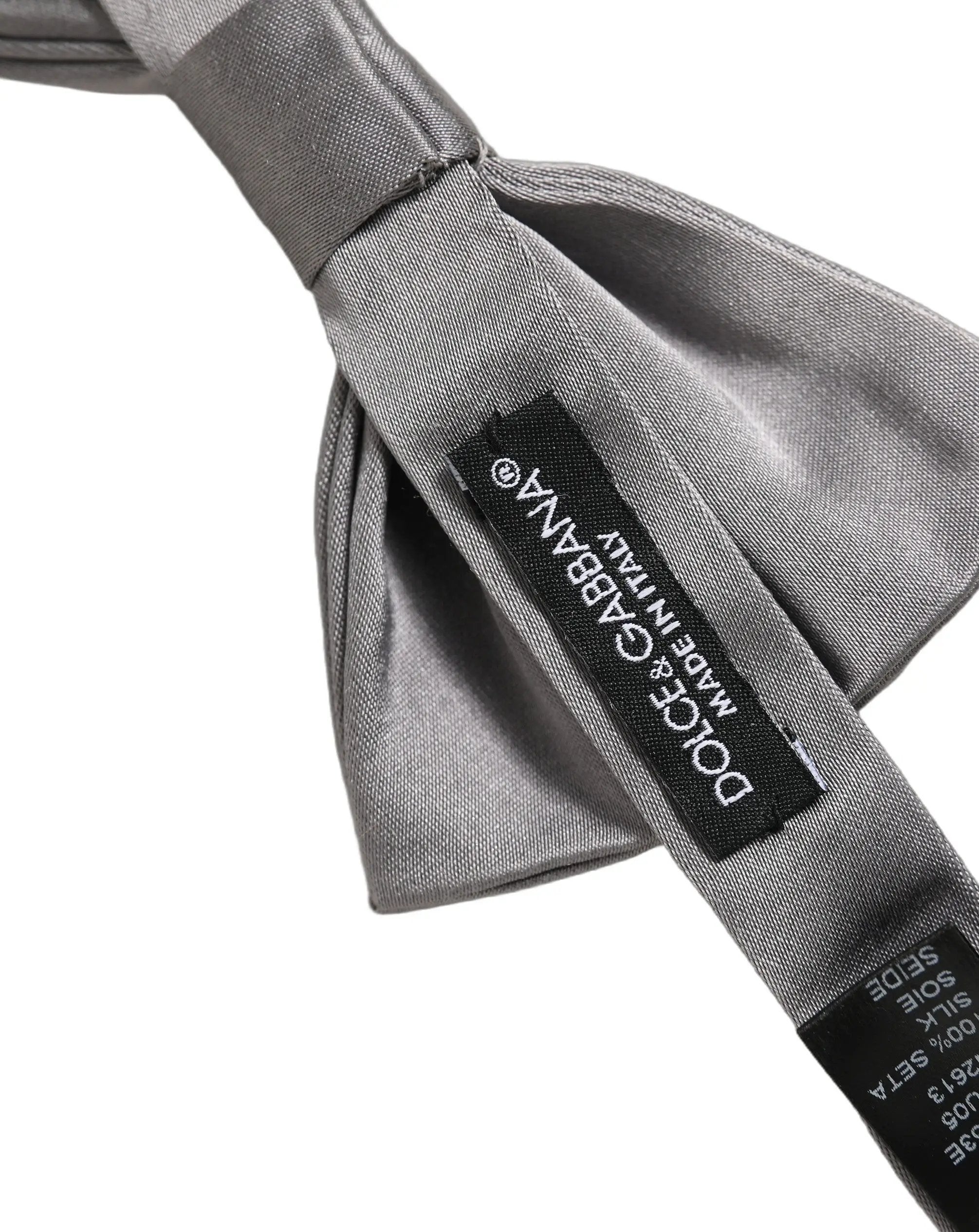 Nœud papillon papillon réglable Dolce & Gabbana pour homme 100 % soie gris