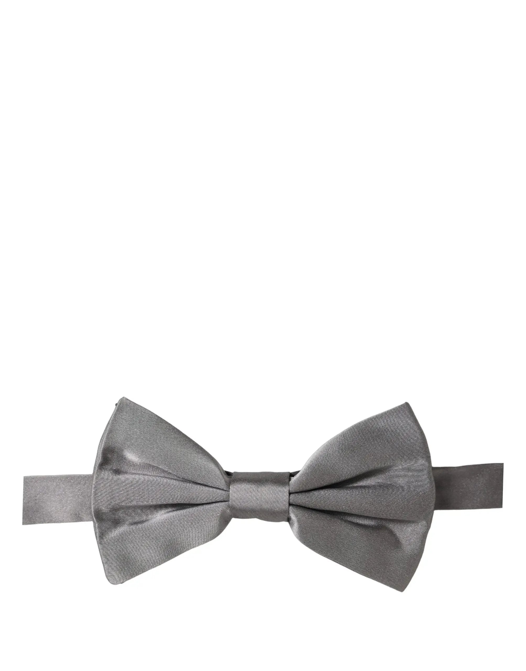 Nœud papillon papillon réglable Dolce & Gabbana pour homme 100 % soie gris