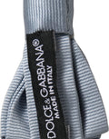 Dolce & Gabbana Men Light Blue Silk Adjustable Neck Papillon Bow Tie