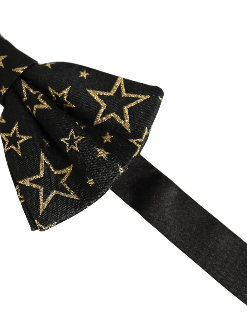 Dolce & Gabbana Men Black Star 100% Silk Adjustable Neck Papillon Bow Tie