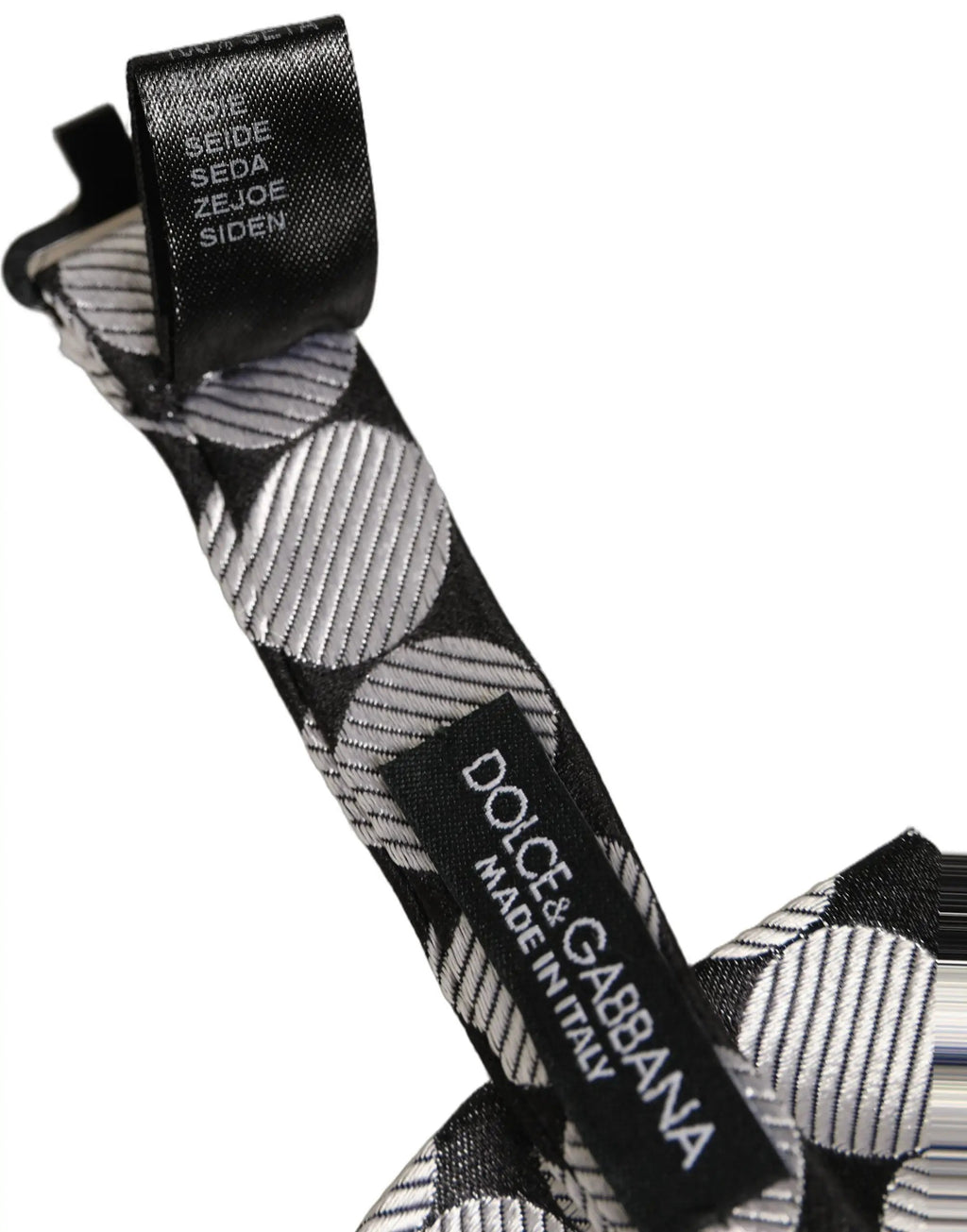 Dolce & Gabbana Homme Papillon Ajustable Cercles Noirs et Argentés