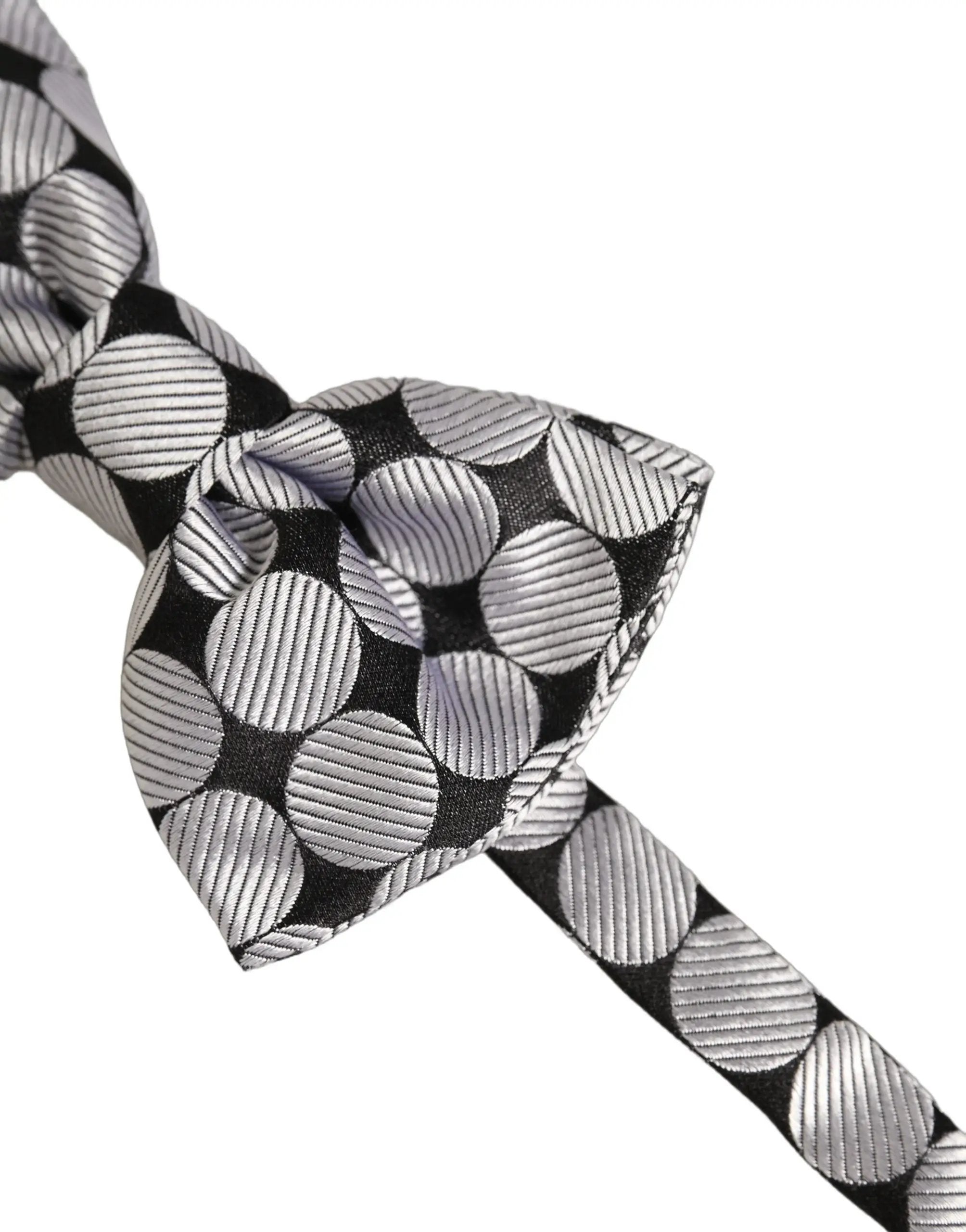 Dolce & Gabbana Homme Papillon Ajustable Cercles Noirs et Argentés