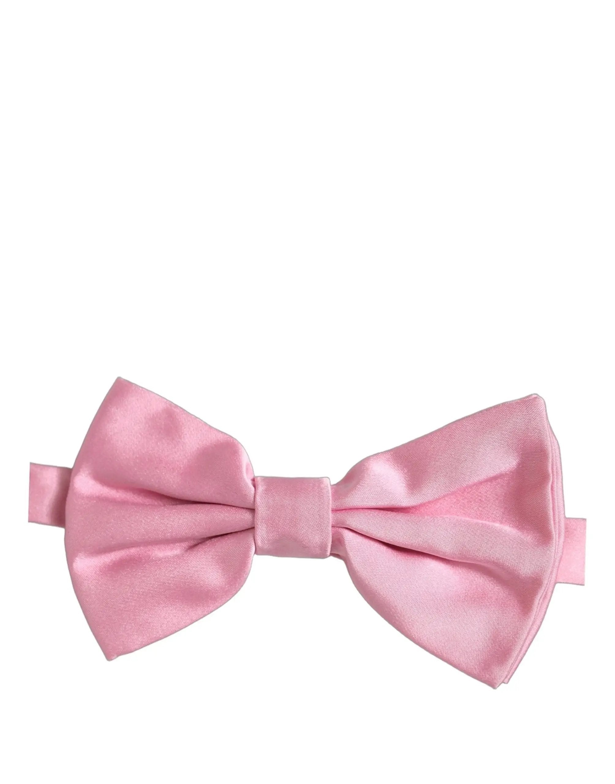 Dolce & Gabbana Men Pink 100% Silk Adjustable Neck Papillon Bow Tie