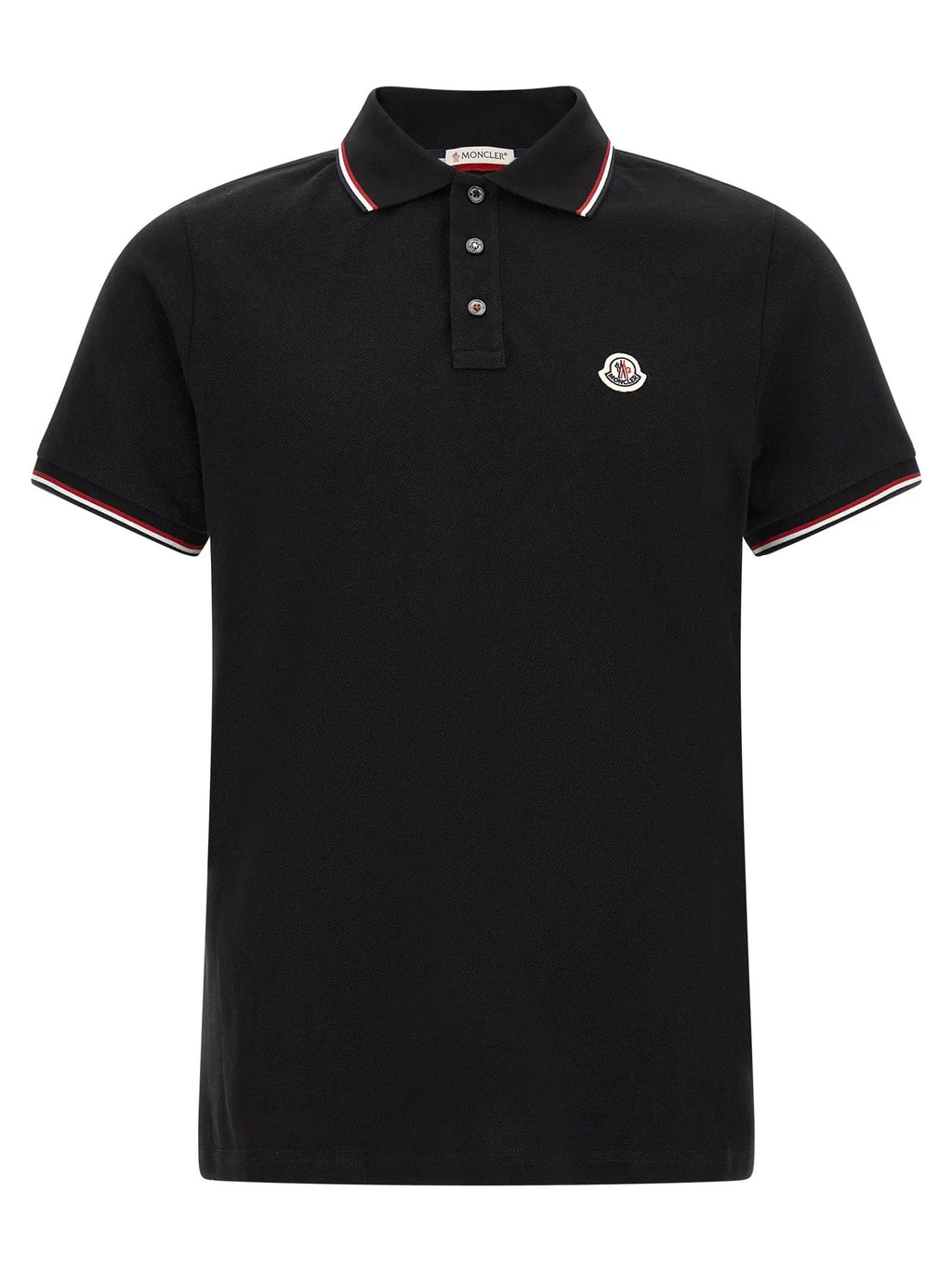 Moncler Black Cotton Polo Shirt