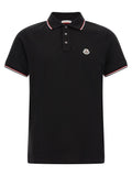 Moncler Black Cotton Polo Shirt