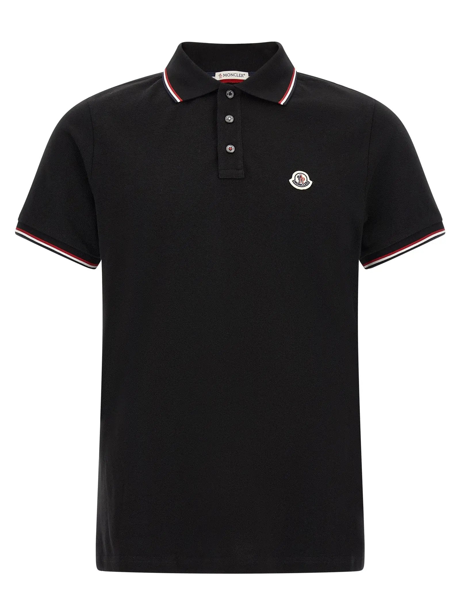 Moncler Black Cotton Polo Shirt