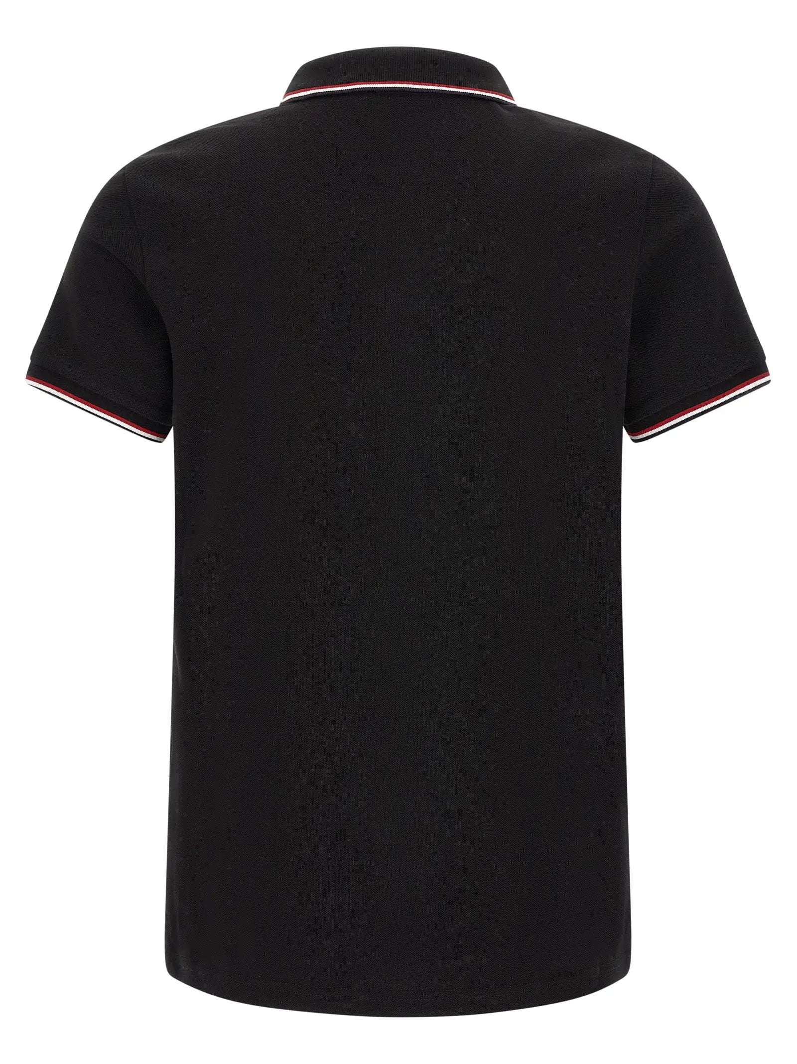 Moncler Black Cotton Polo Shirt