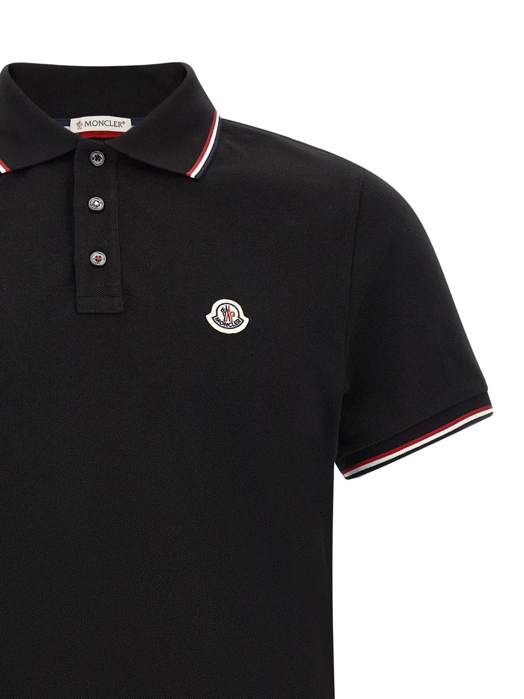 Moncler Black Cotton Polo Shirt