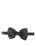 Dolce & Gabbana Homme Papillon Ajustable en Soie Noir Métallisé