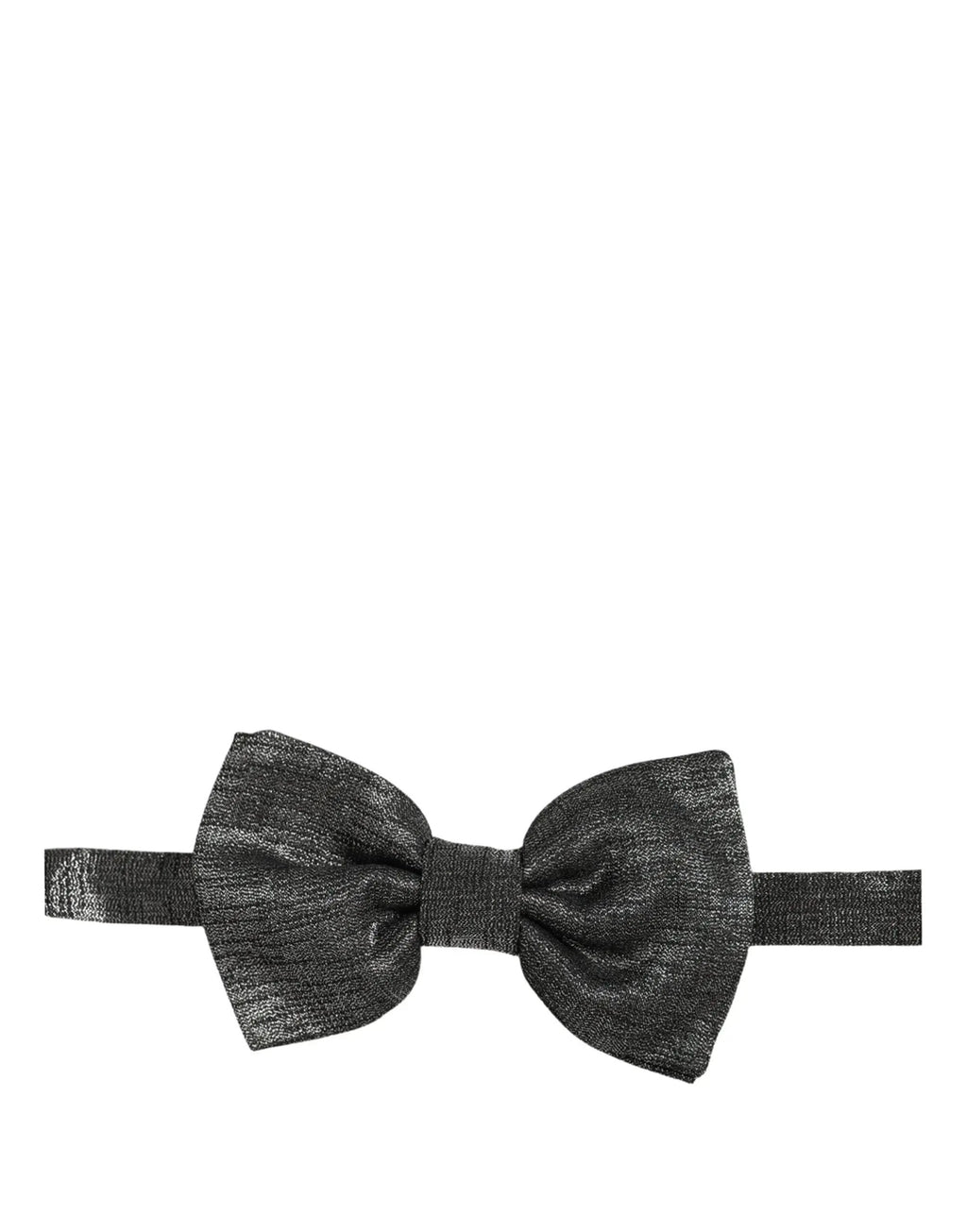Dolce & Gabbana Homme Papillon Ajustable en Soie Noir Métallisé