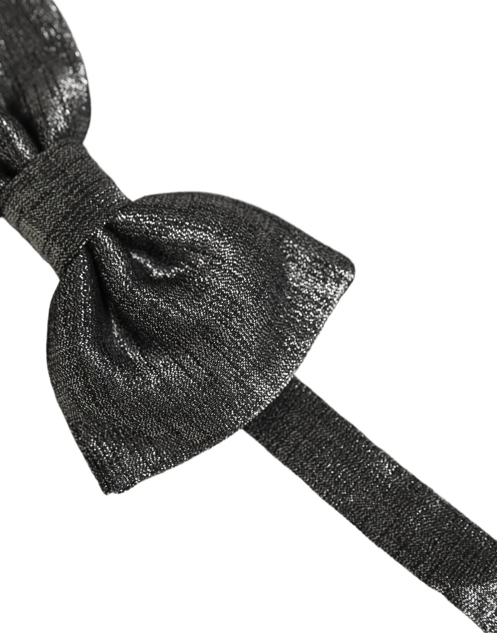 Dolce & Gabbana Homme Papillon Ajustable en Soie Noir Métallisé