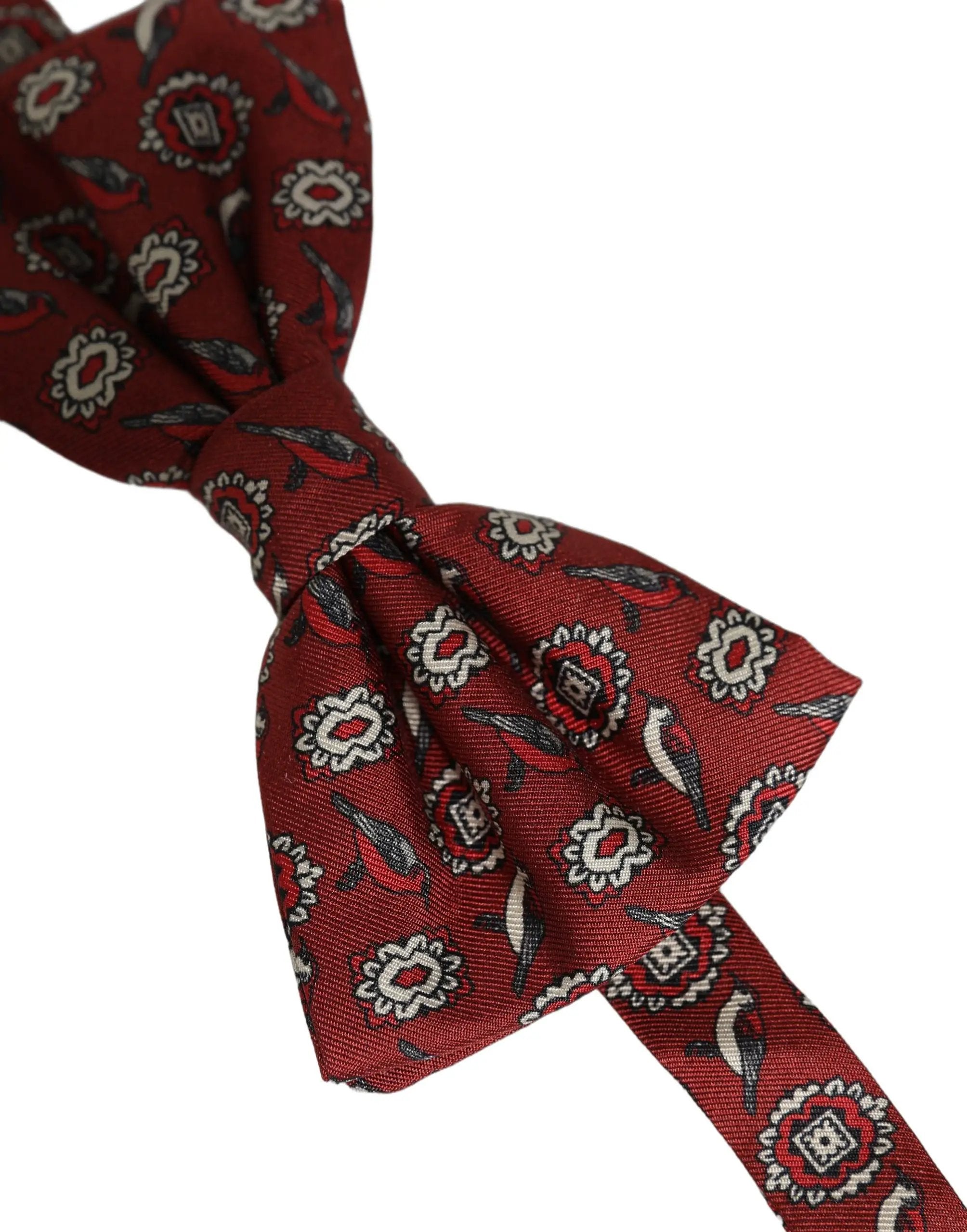 Nœud papillon Dolce & Gabbana pour homme, motif floral bordeaux, ajustable