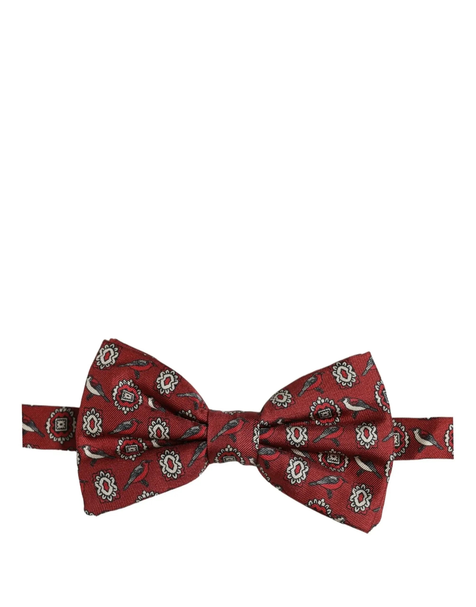 Nœud papillon Dolce & Gabbana pour homme, motif floral bordeaux, ajustable