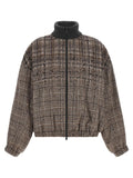 Blouson aviateur Brunello Cucinelli marron en alpaga et cuir