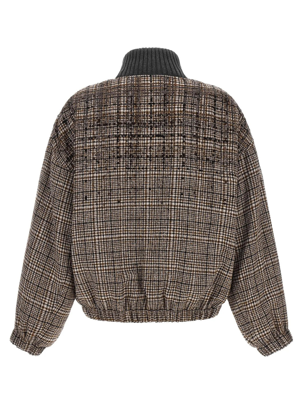 Blouson aviateur Brunello Cucinelli marron en alpaga et cuir