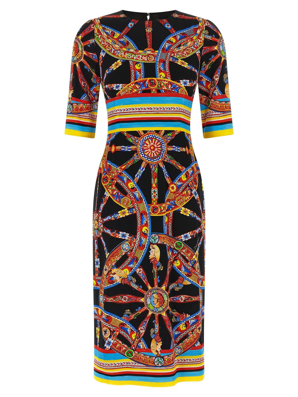 Dolce & Gabbana Multicolor Silk Midi Dress